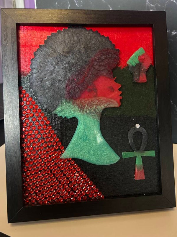 The "Heritage & Roots" Pan-African Mixed Media Framed Art