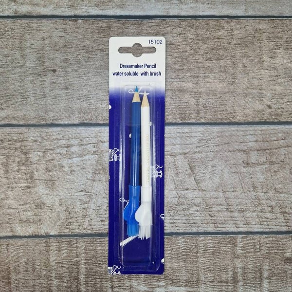 Krijtpotloden met borstel wit-blauw