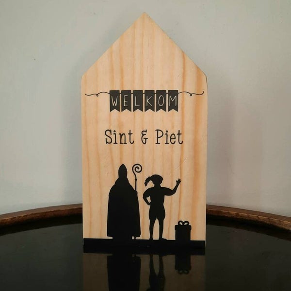 Houten huisje - Welkom Sint en Piet