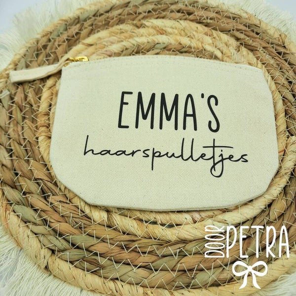 Opbergetui - Haarspulletjes met naam
