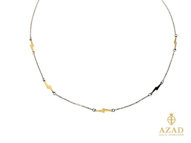 Gold Necklace with Lightning Integrated Pendant