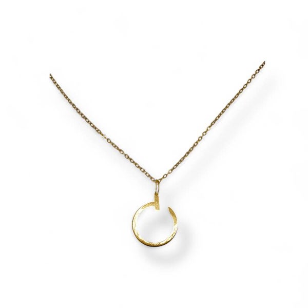 Gold Necklace Integrated Power Button Pendant