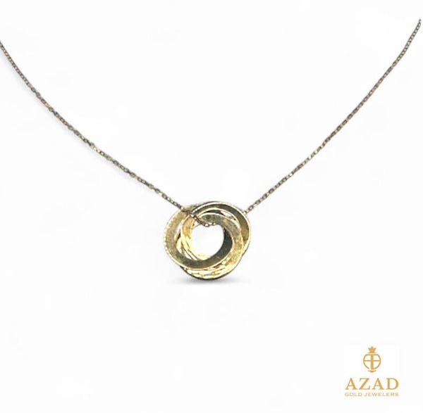 Gold Necklace with Whirlwind Ocean Pendant