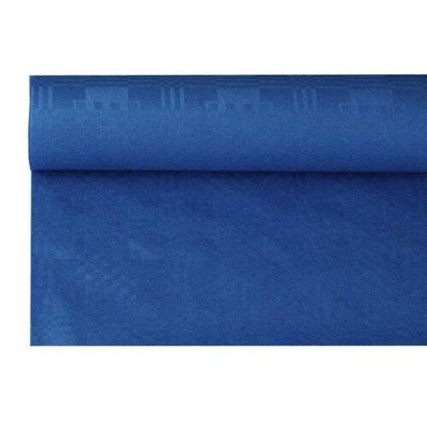 Damast tafelkleed 8 x 1,2 m -  blauw