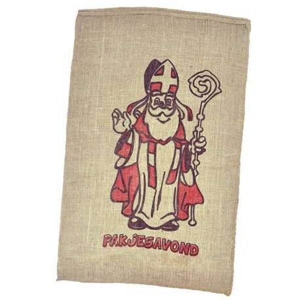 Jute zak met sinterklaas opdruk