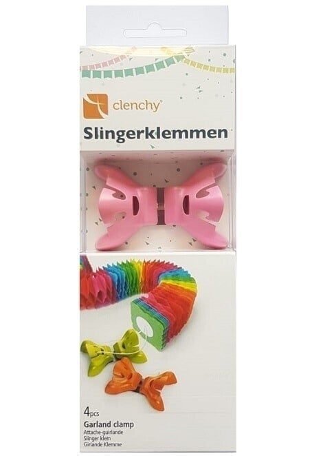 Slingerklemmen roze - 4 stuks