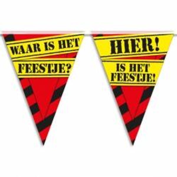 Vlaggenlijn Waar is het Feestje - 10 m
