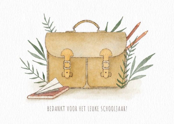 Wenskaart 'bedankt voor het leuke schooljaar'
