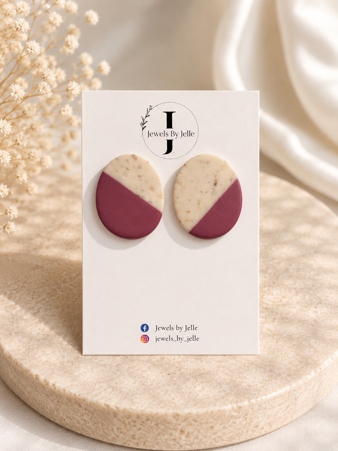 JEWELS BY JELLE - Lena bordeaux/sunflower