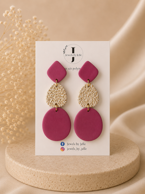 JEWELS BY JELLE - Roza roos/beige