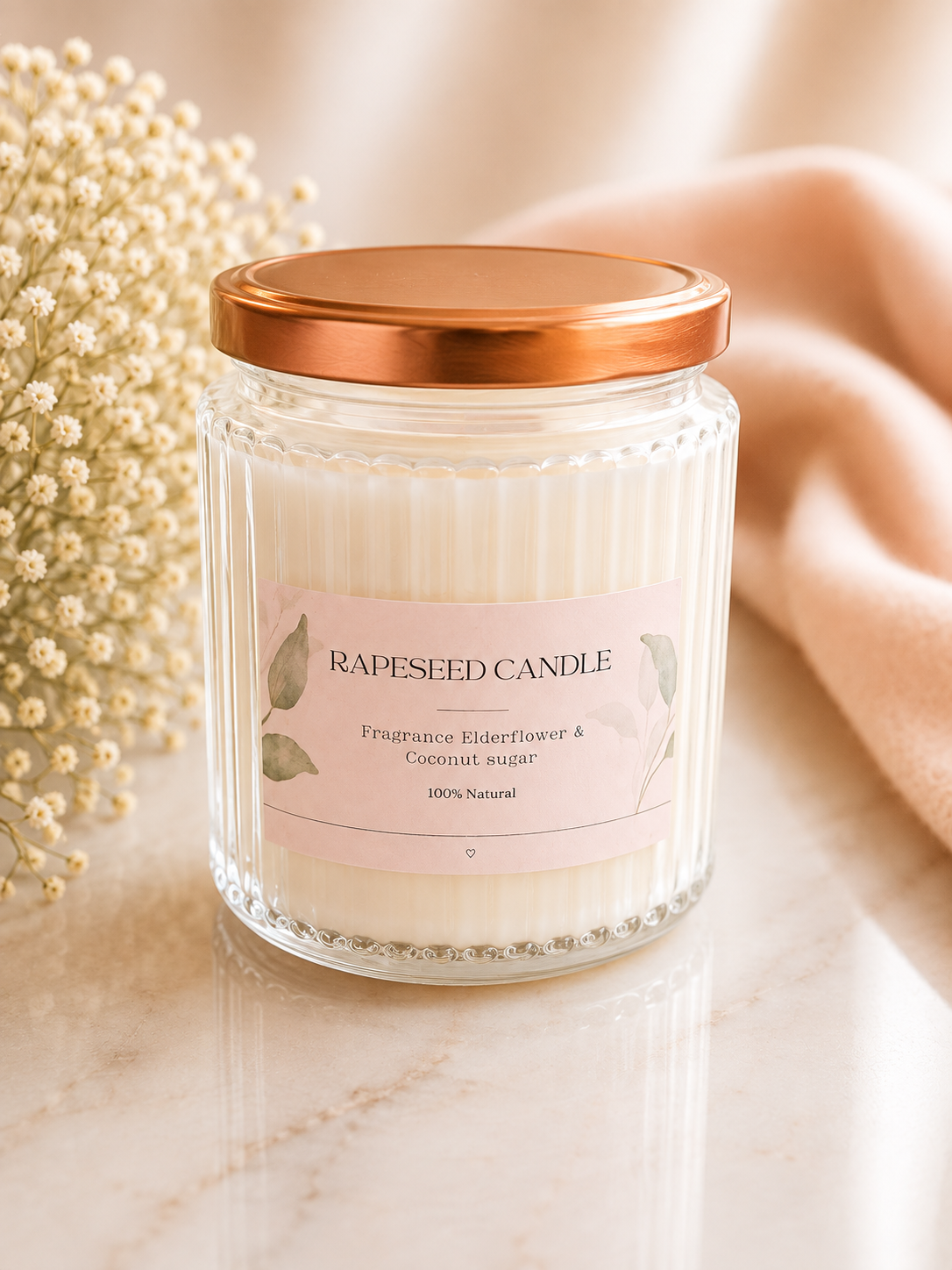 MADAM LONT - Geurkaars met deksel Fragrance Elderflower & coconut sucar