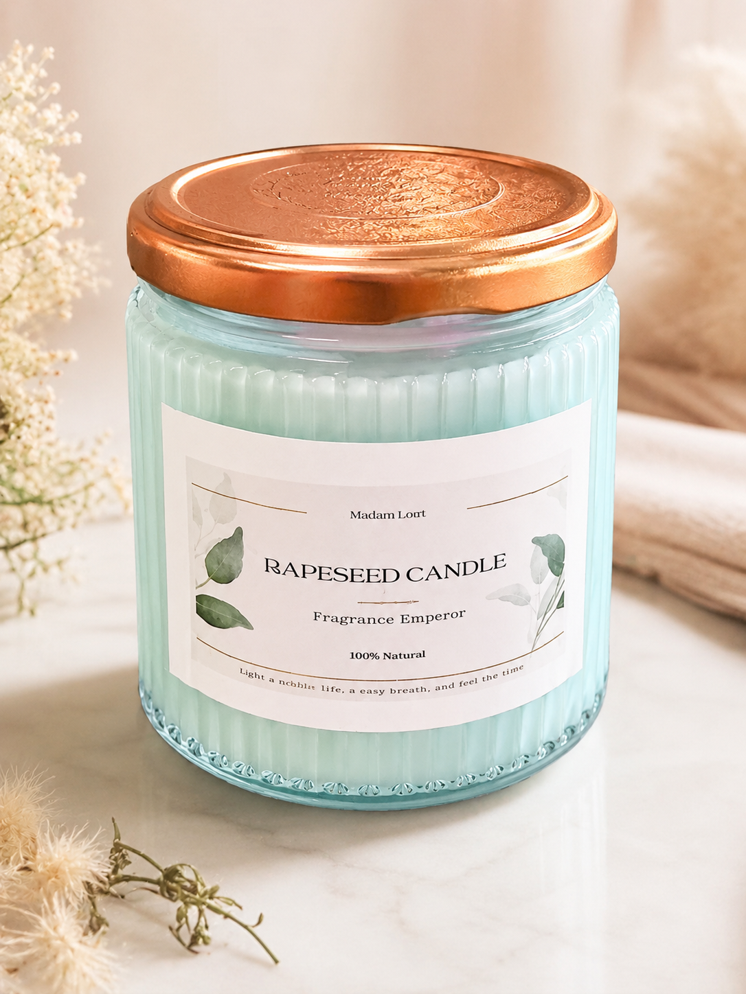 MADAM LONT - Geurkaars met deksel rapeseed candle Frangrance Emperor
