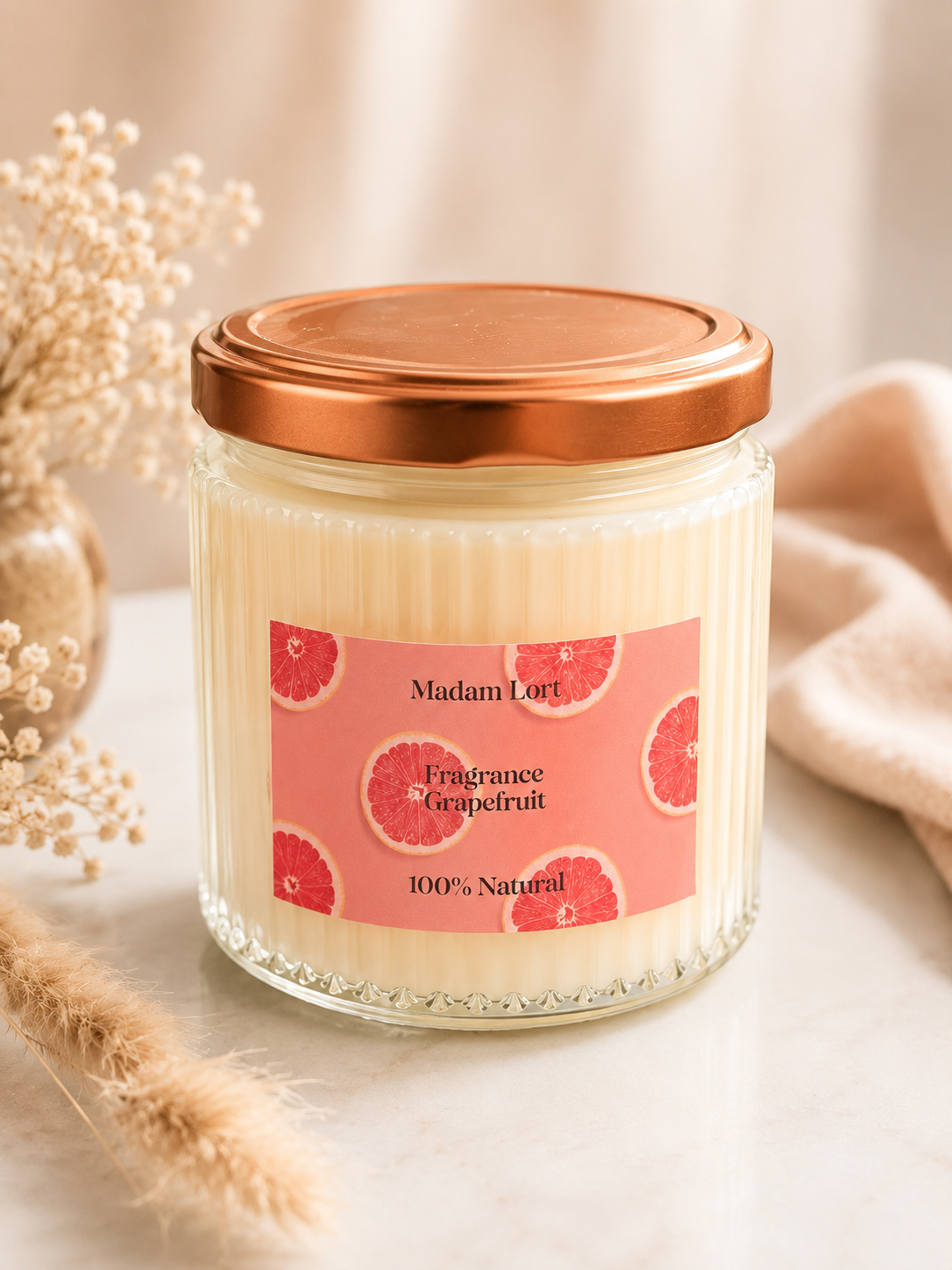 MADAM LONT - Geurkaars met deksel Grapefruit