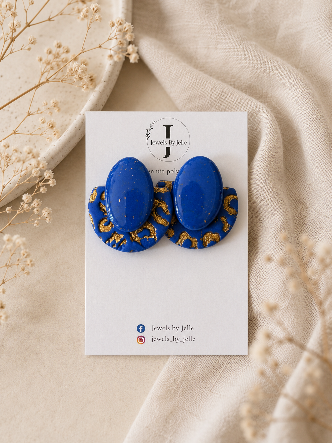 JEWELS BY JELLE - Isabelle blauw goud