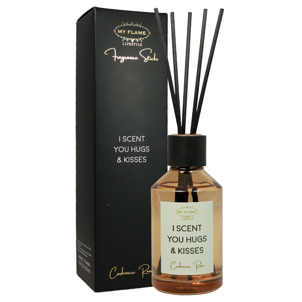 MY FLAME - Geurstokjes " I scent you hugs & kisses" Cashmere Rose