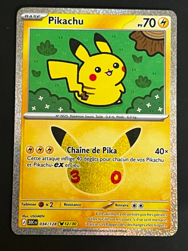Pikachu 30ans 12/30