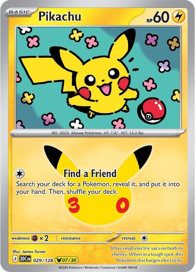 Pikachu (30C 029/128) 07/30