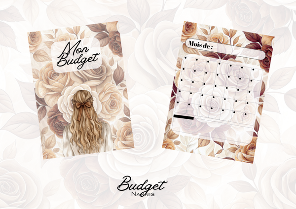 Budget planner Roses Marron