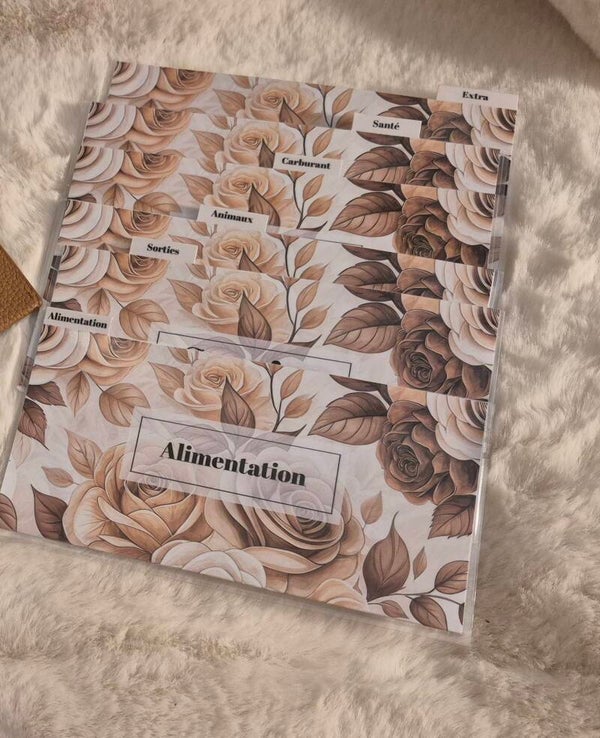 Enveloppe porte feuille Roses Marron