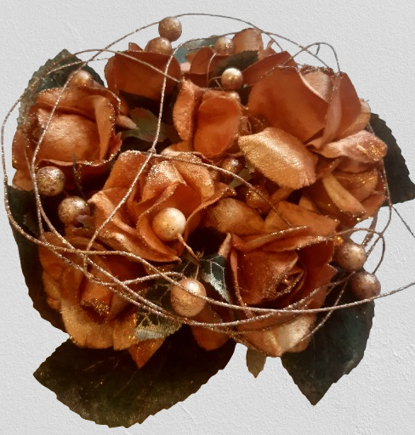 Wianek świąteczny złoty 20 cm, kod: 0840