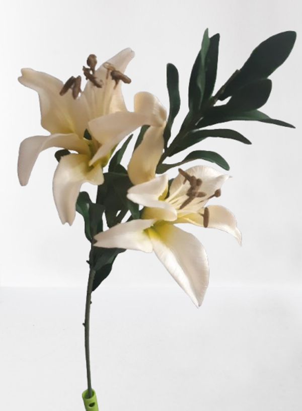 Lilia – gałązka silikonowa, 75 cm, biała, kod: 092384