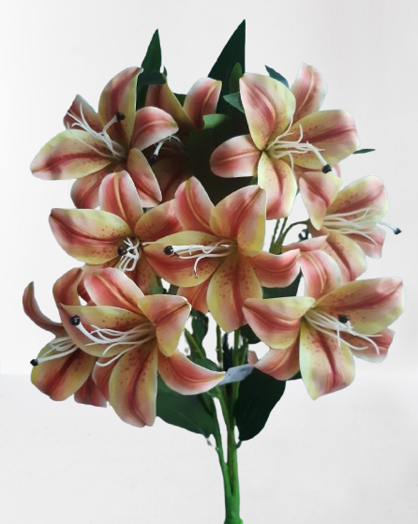 Lilia – bukiet dekoracyjny, 60 cm, żółto-brązowy, kod: 1011