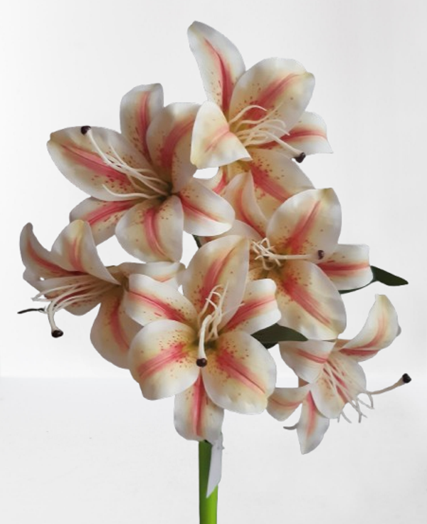 Lilia – bukiet dekoracyjny, 43 cm, biał-pomarańczowy, kod: 1015