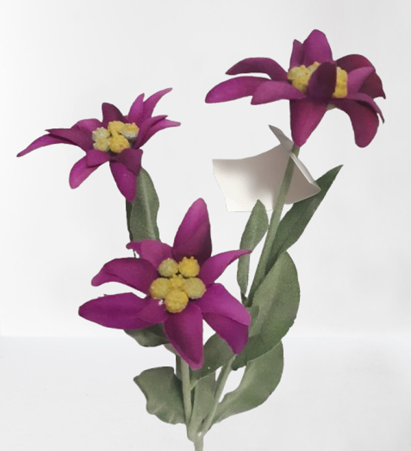 Szarotka – 3 kwiaty, 30 cm, fiolet, kod: 1100616