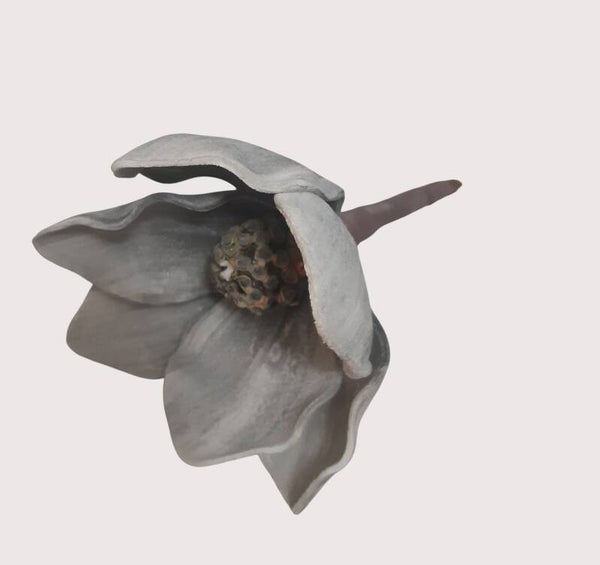 Magnolia z pianki – główka wyrobowa, 16 cm, szary , kod: 248