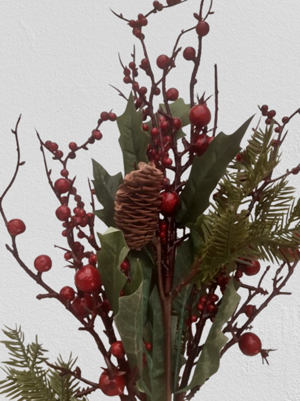 Gałązka jarzębiny z szyszką 68 cm, kod: 4070