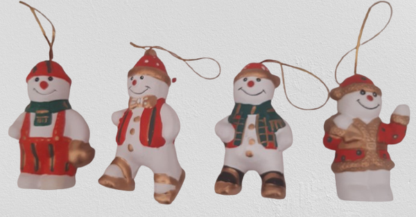 Zawieszki ceramiczne bałwanki – komplet 4 szt. kod: 5050502