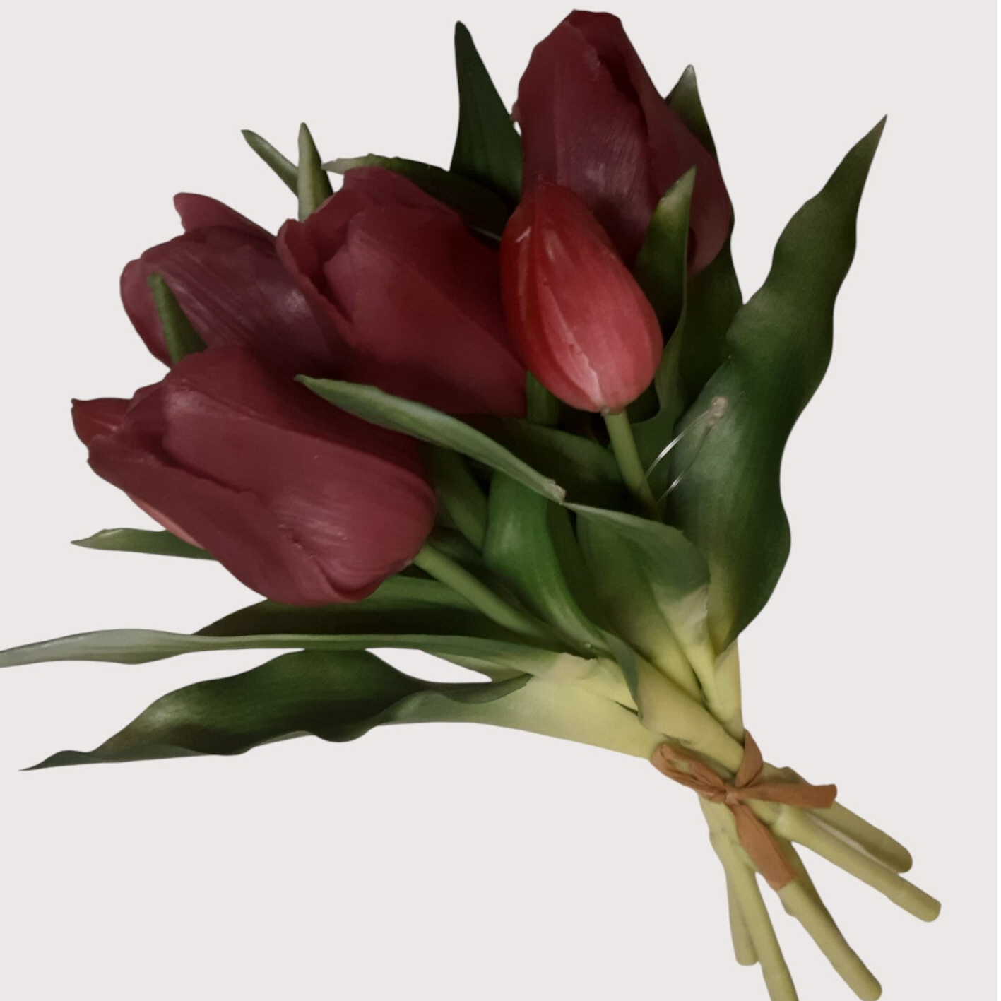 Tulipan silikonowy – wiązka dekoracyjna, 28 cm, fioletowy, kod: 330