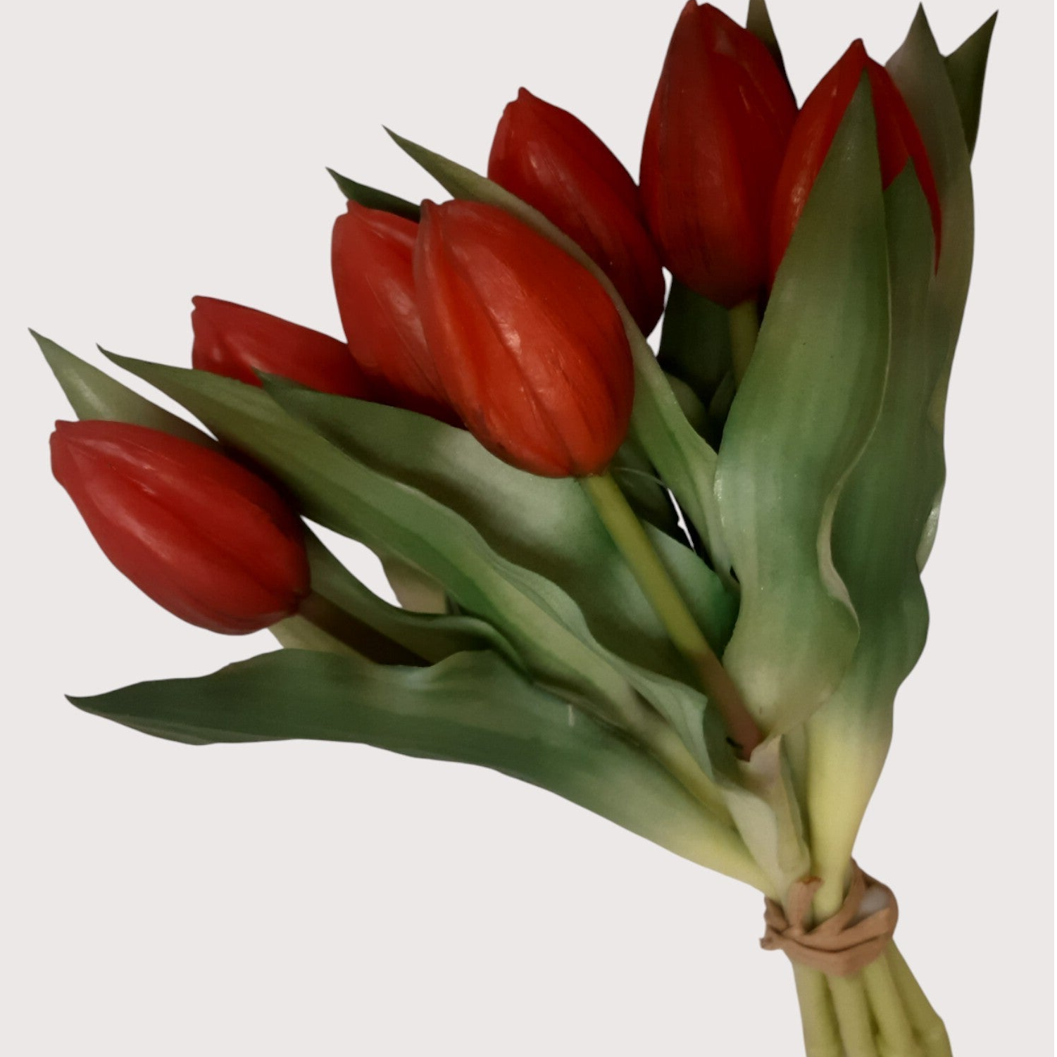Tulipan silikonowy – wiązka dekoracyjna, 28 cm, czerwony, kod: 330