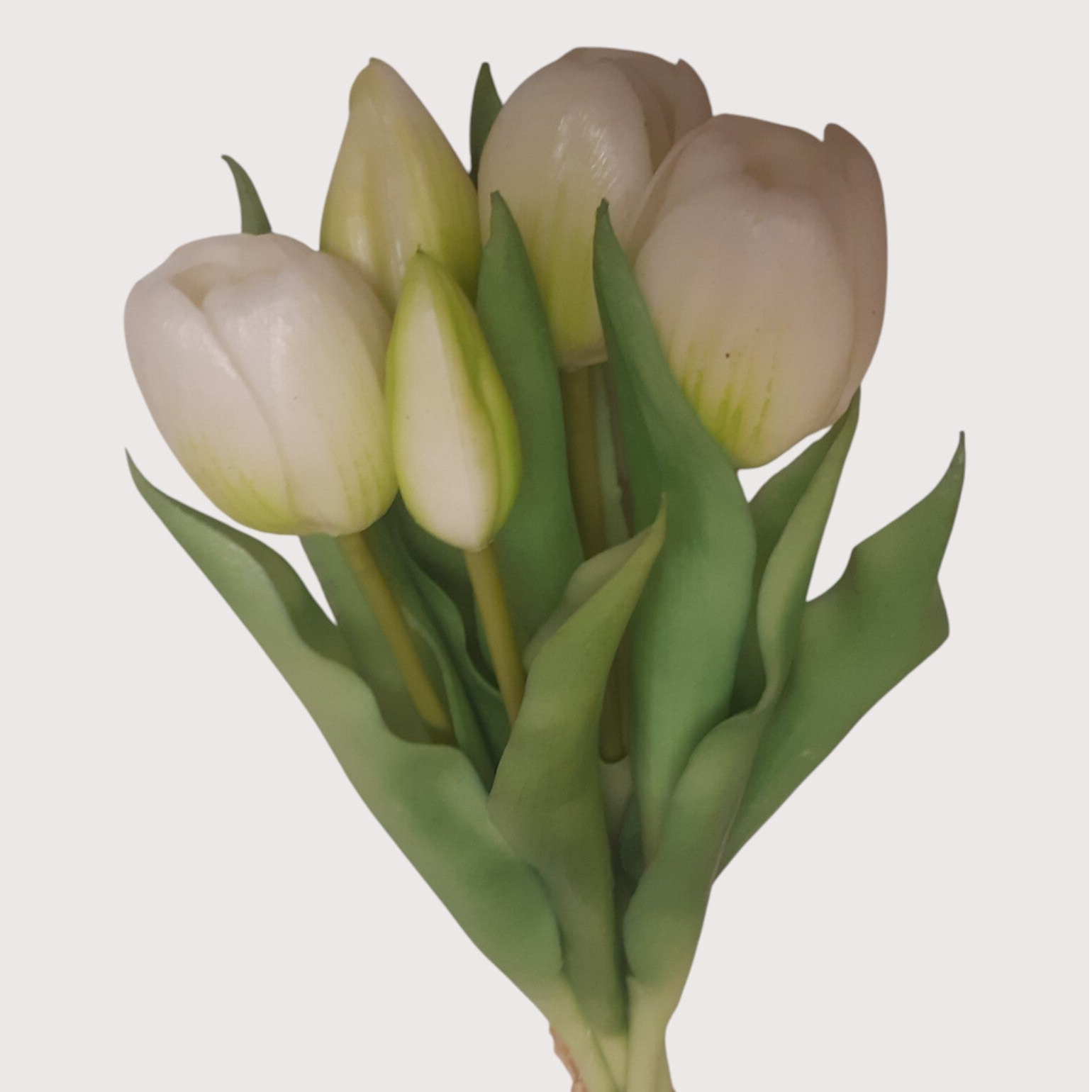 Tulipan silikonowy – wiązka dekoracyjna, 31 cm, biały, kod: 919