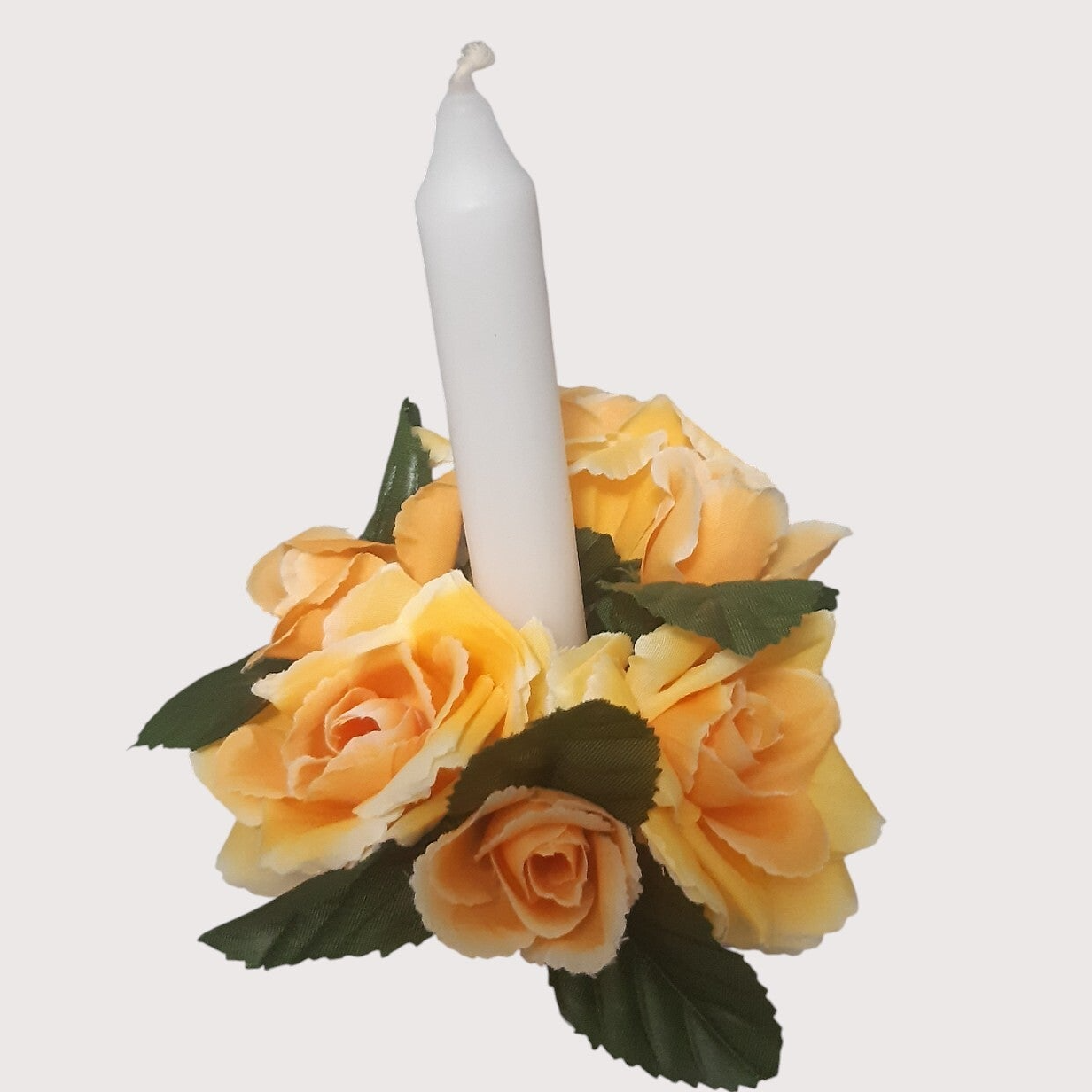 Stroik dekoracyjny na świeczkę, 16 cm, żółty, kod: 1830401