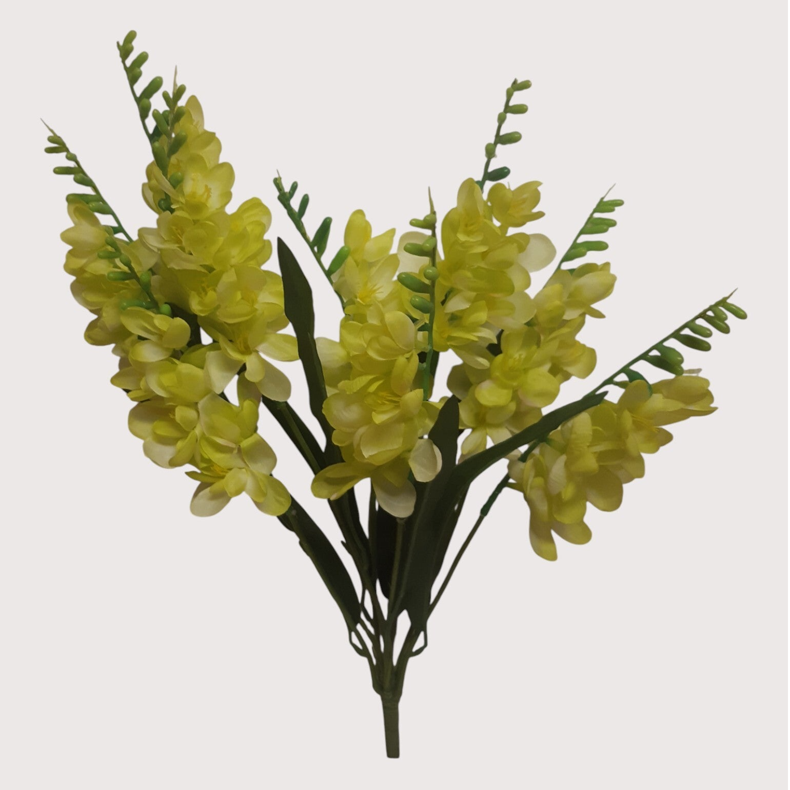 Frezja – bukiet dekoracyjny, 54 cm, limonkowy, kod: 60023