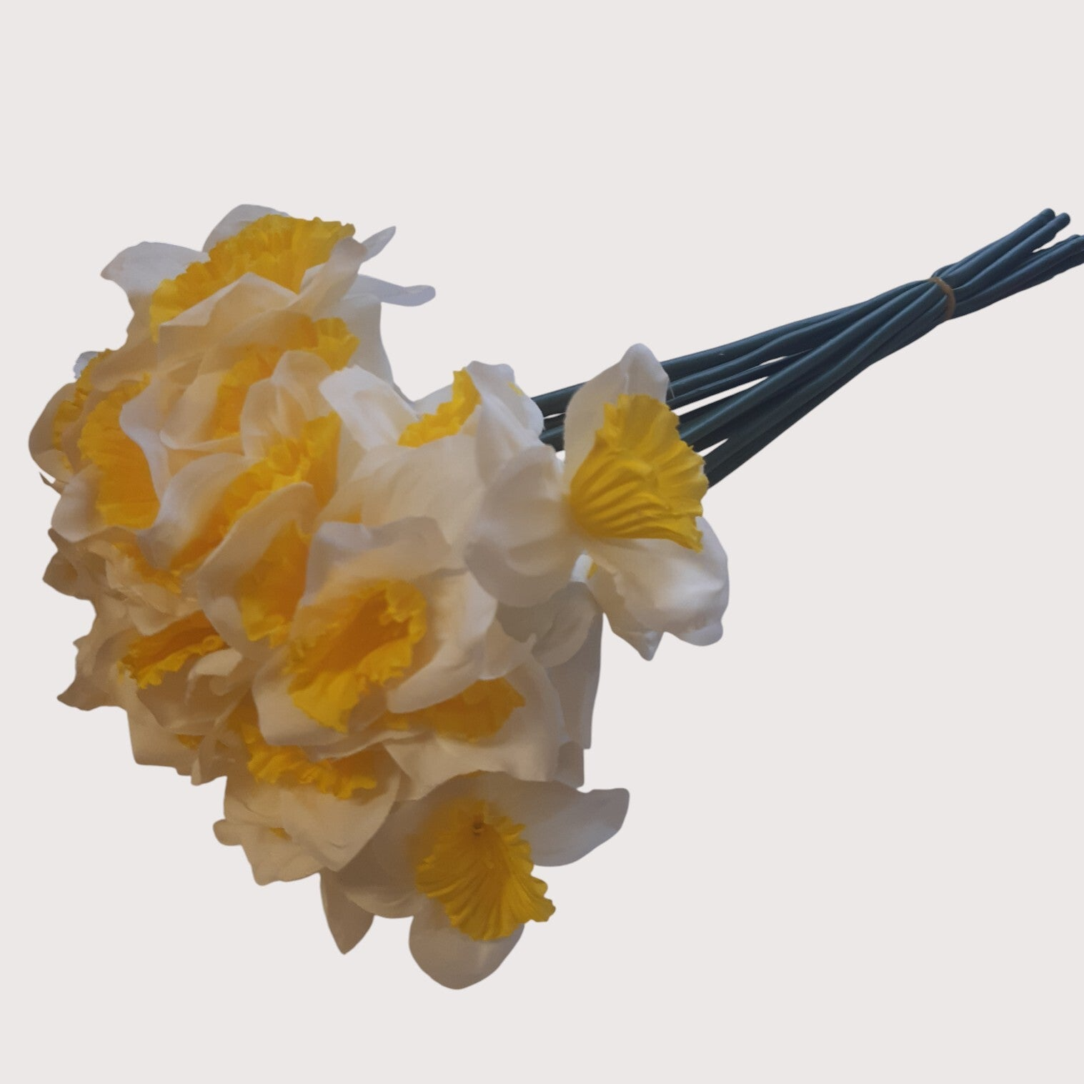 Żonkil – wiązka dekoracyjna, 40 cm, biało- żółty, kod: 3301