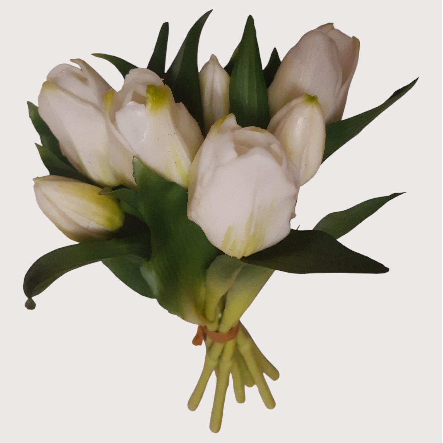 Tulipan silikonowy – wiązka dekoracyjna, 28 cm, biały, kod: 330