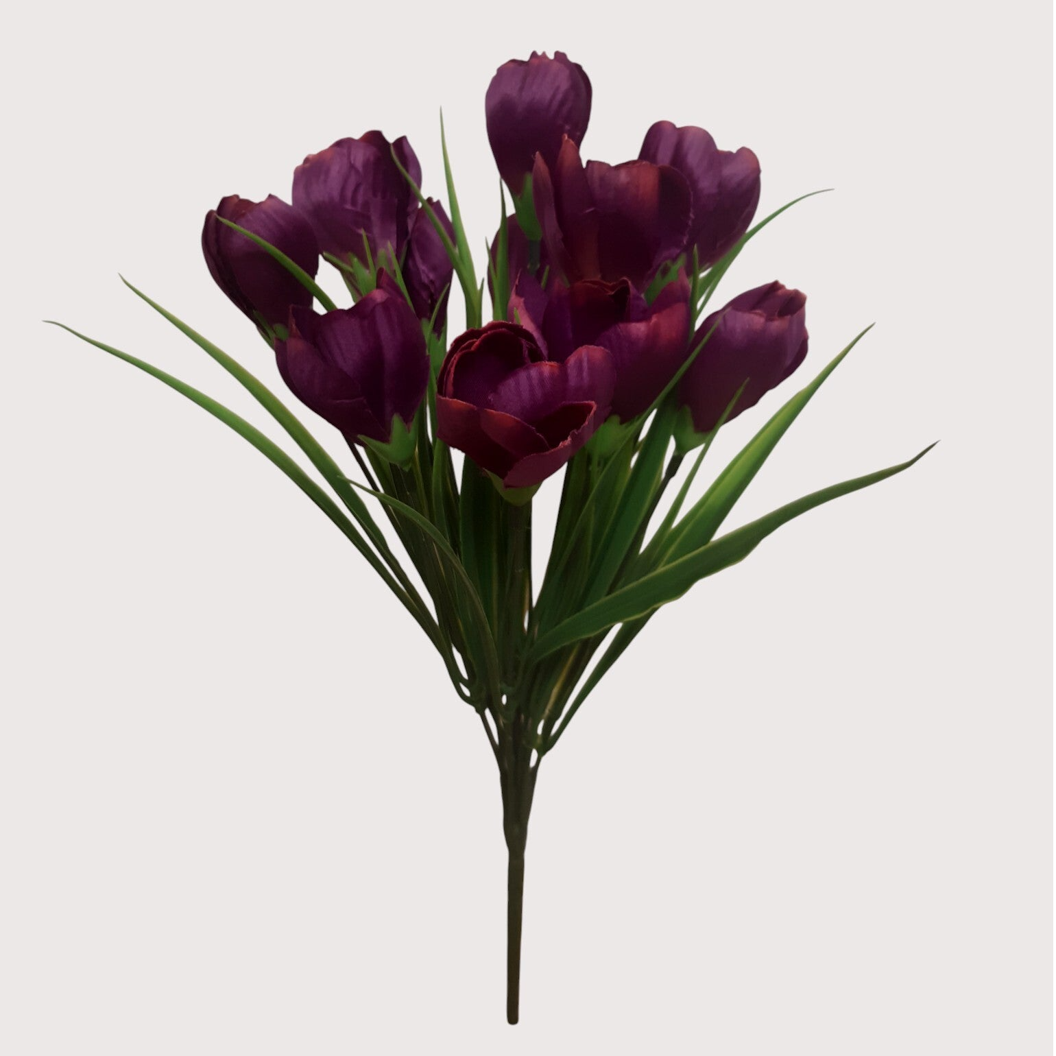 Krokusy – bukiet na piku, 36 cm, bordowy, kod: 1172