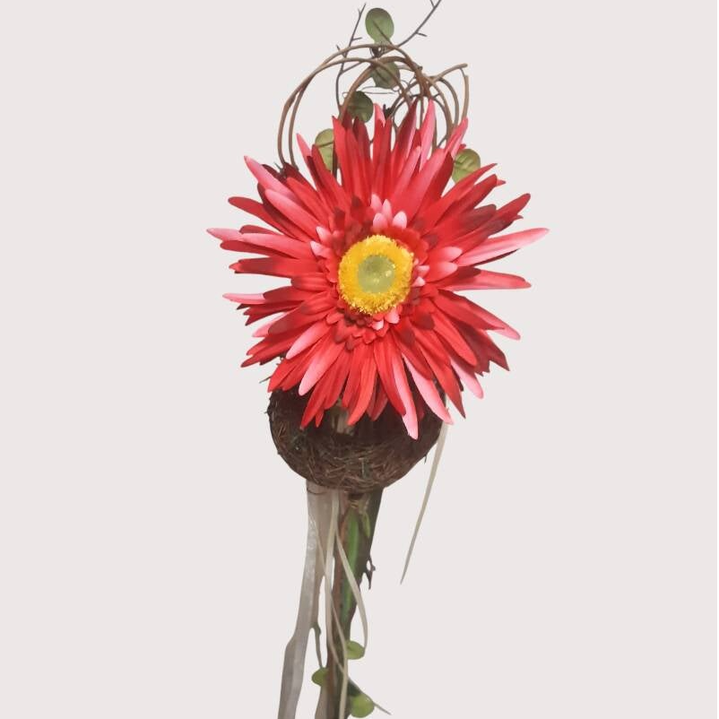 Gerbera stroik, 60 cm, czerwona, 12 sztuk,  kod: 310014