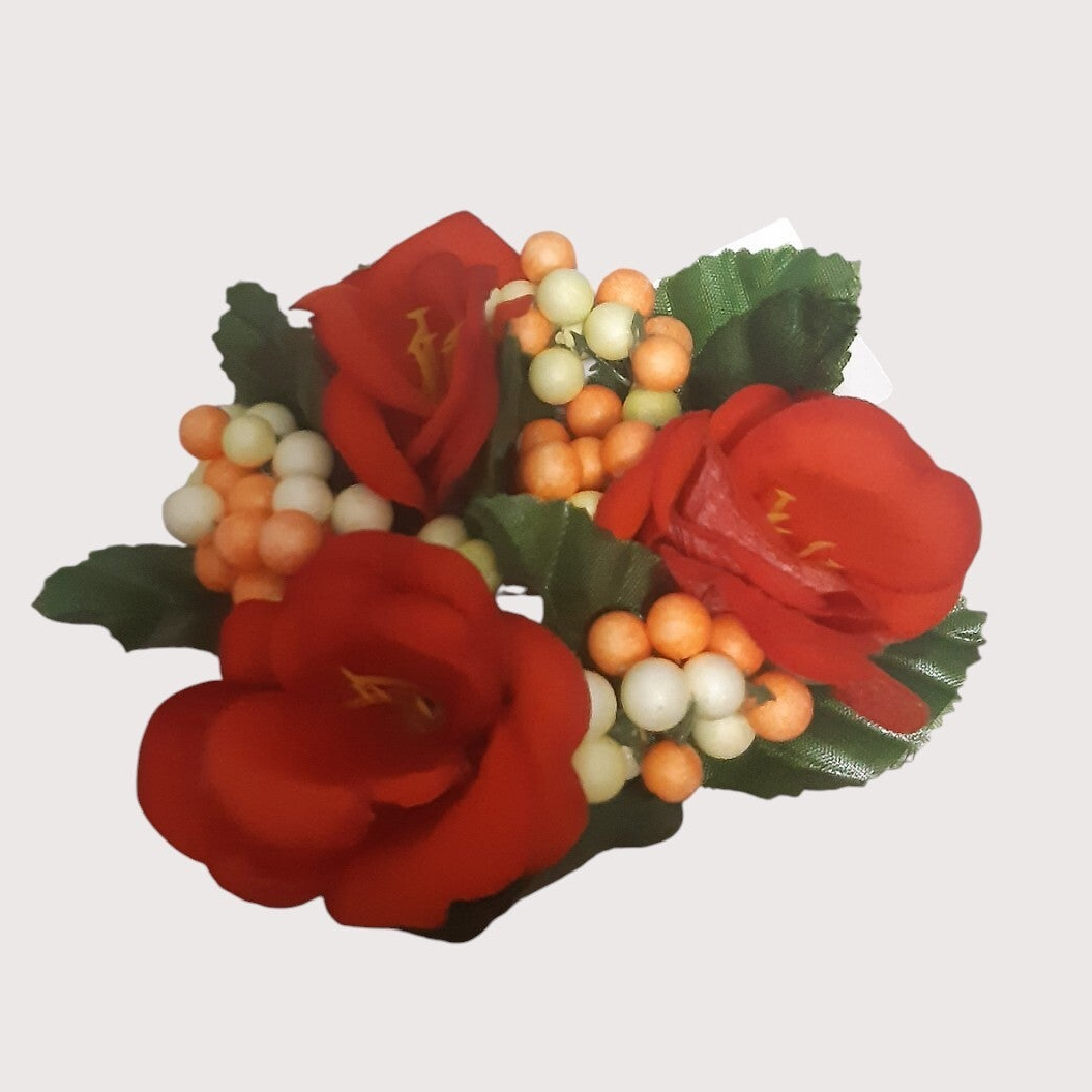 Stroik dekoracyjny na świeczkę, 12 cm, czerwony, kod: 5164