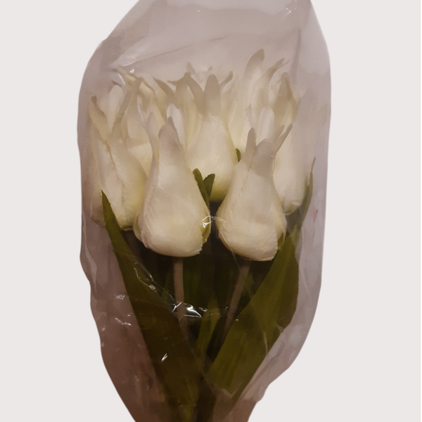 Tulipany – bukiet 12 szt., 44 cm, biały, kod: 721