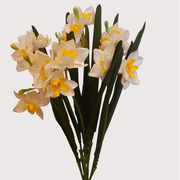 Narcyz – bukiet 7 gałązek 58 cm, biało żółty, kod: 8189