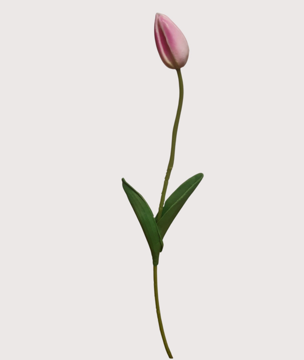 Tulipan silikonowy, 47 cm, fioletowo-biały, kod: 167