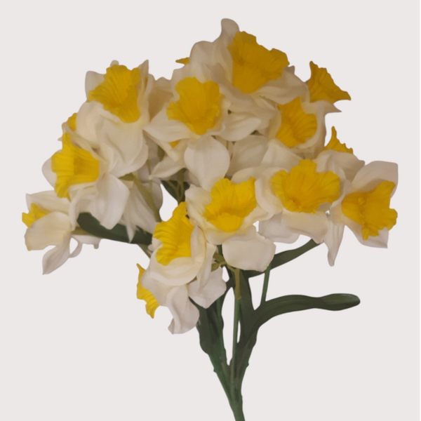 Żonkil – bukiet dekoracyjny, 42 cm,  biało żółty, kod: 8190