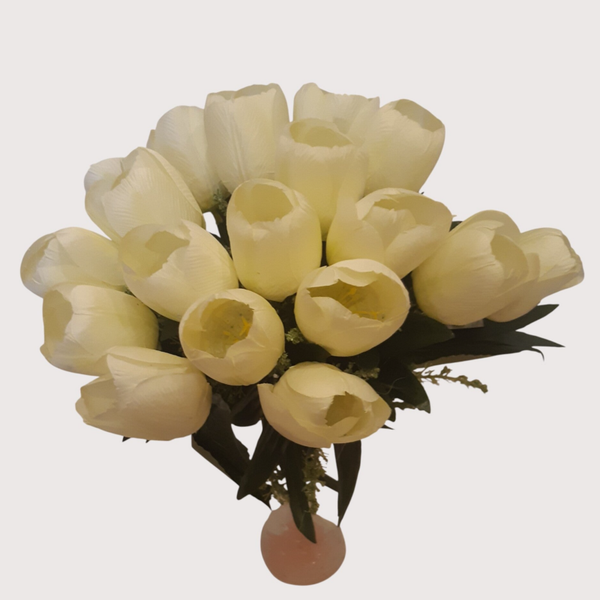 Tulipan – bukiet 17 kwiatów 35 cm, biały, kod: 2207