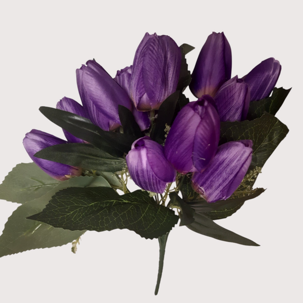 Tulipan – bukiet dekoracyjny, 35 cm, fioletowy, kod: 8170