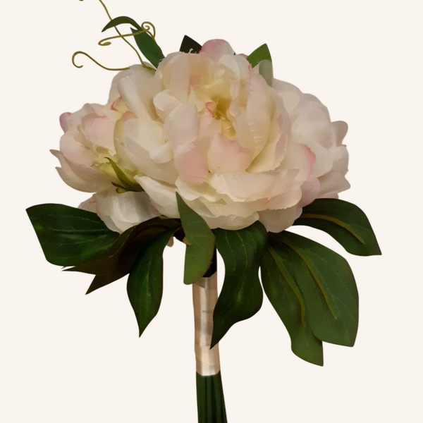 Peonia – gotowy bukiet, 30 cm, biało-różowy, kod: 407