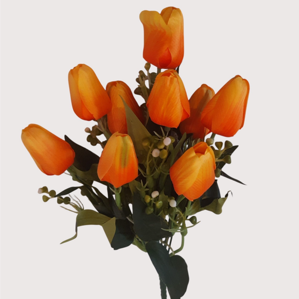 Tulipan – bukiet 9 kwiatów 40 cm, pomarańczowy, kod: 2211