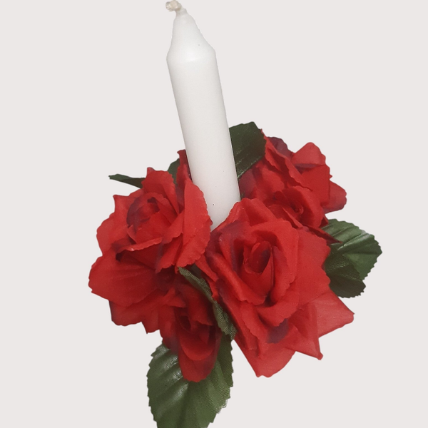 Stroik dekoracyjny na świeczkę, 16 cm, czerwony, kod: 1830401
